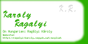 karoly ragalyi business card