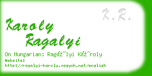 karoly ragalyi business card